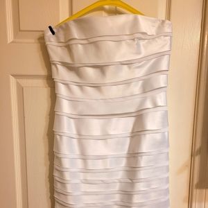 Strapless white dress